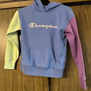 Champion Kids' Blue Hoodie with Colorful Sleeves